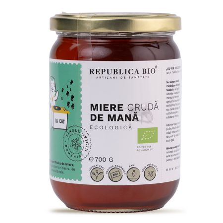 Miere de Mana ecologica cruda, 700 g, Republica BIO