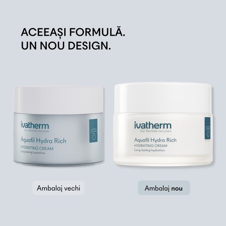 Crema hidratanta pentru piele uscata Aquafil Hydra Rich, 50 ml, Ivatherm 757940