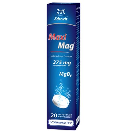 MaxiMag, 375 mg, 20 comprimate efervescente, Zdrovit
