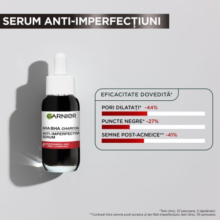 Serum anti-imperfectiuni cu niacinamide, AHA + BHA Pure Active, 30 ml, Garnier 658094