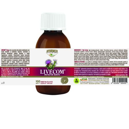 Sirop cu zahar Livecom, 100 ml, Ayurmed 698410