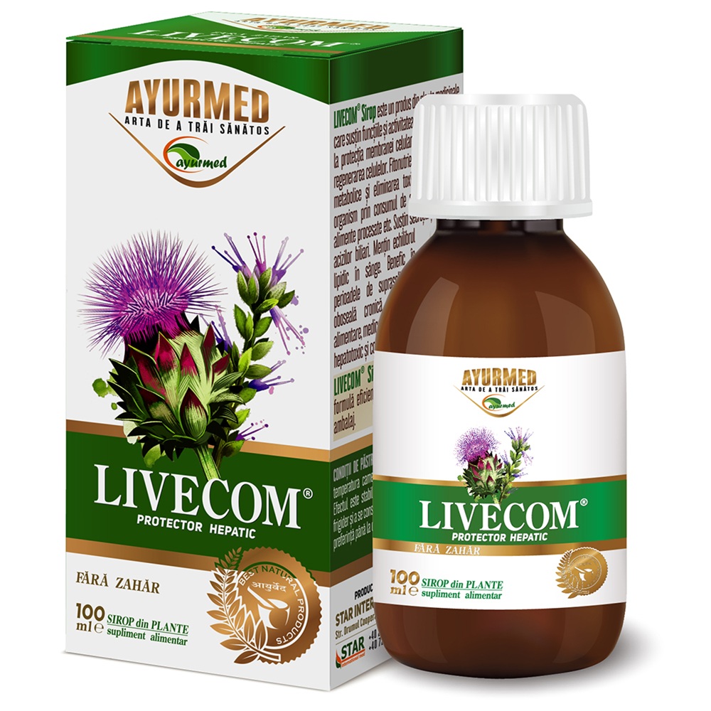 Sirop fara zahar Livecom, 100 ml, Ayurmed