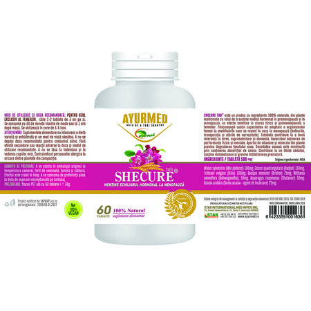 Shecure, 60 tablete, Ayurmed 698215