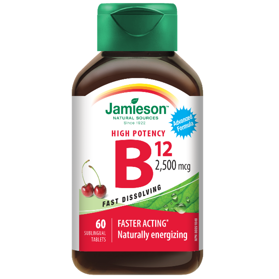 Vitamina B12, 2500 mcg, 60 tablete, Jamieson