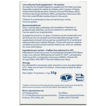 Probiotic pentru copii si sugari, 10 plicuri, Optibac 665865