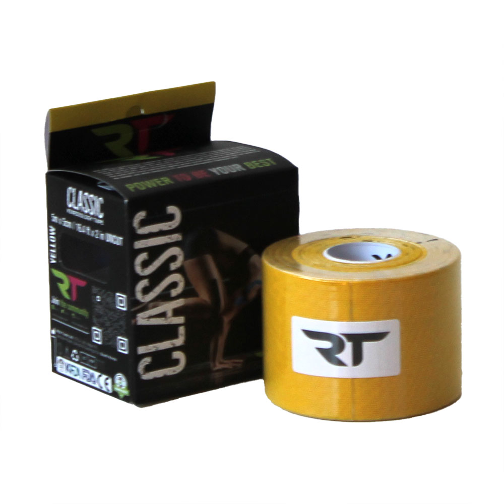 Banda kinesiologica premium galben, 5cm x 5m, REA Tape