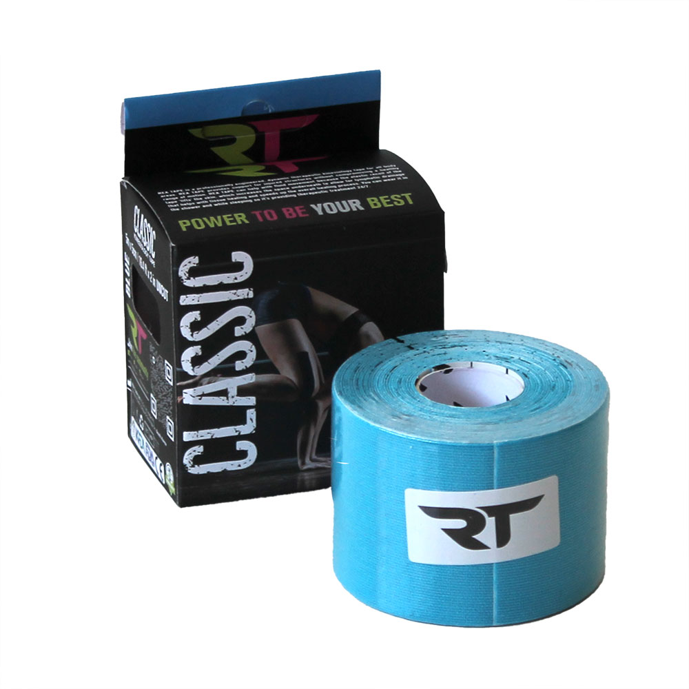 Banda kinesiologica premium albastru, 5cm x 5m, REA Tape