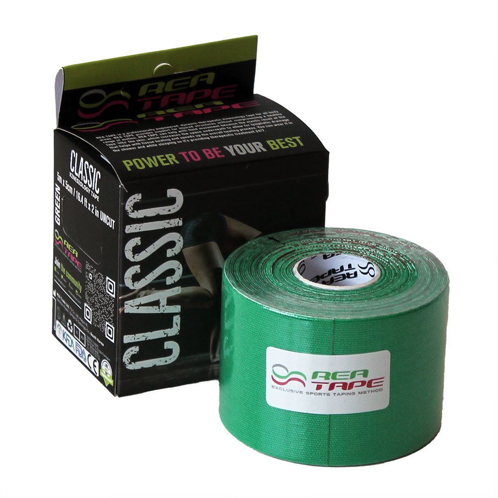 Banda kinesiologica premium verde, 5cm x 5m, REA Tape