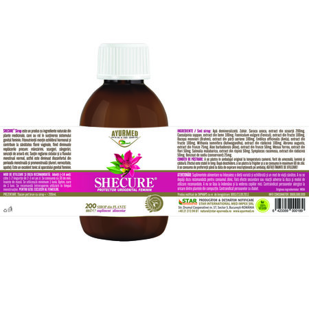 Sirop cu zahar Shecure, 200 ml, Ayurmed 698561