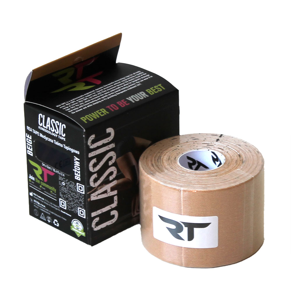 Banda kinesiologica premium bej, 5cm x 5m, REA Tape