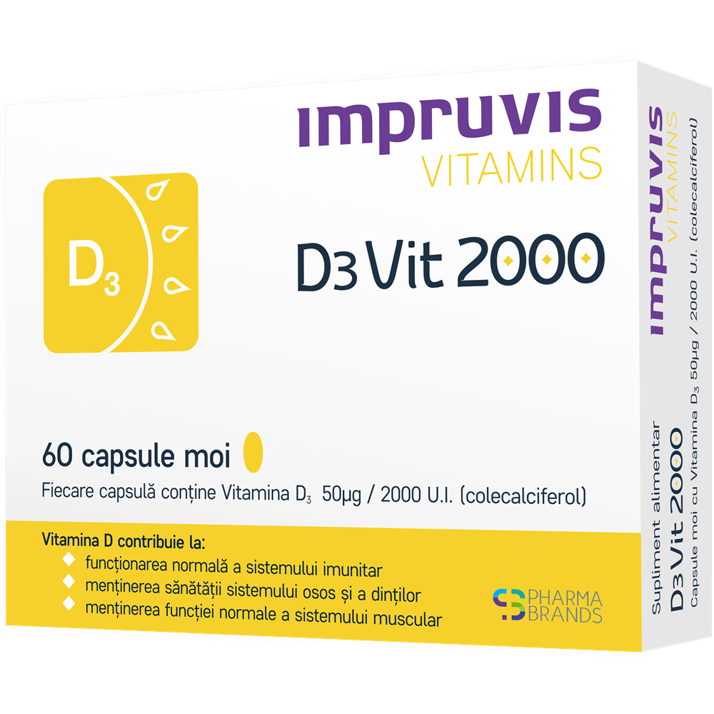 D3Vit 2000, 60 capsule moi, Pharma Brands