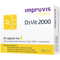 Vitamina D3 2000 U.I. Impruvis D3Vit, 60 capsule moi, Pharma Brands