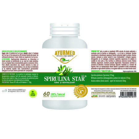 Spirulina Star, 60 tablete, Ayurmed 698289