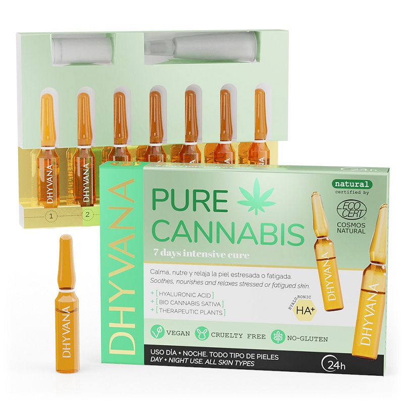 Ser pentru ten Pure Cannabis, 7 fiole x 2 ml, Dhyvana