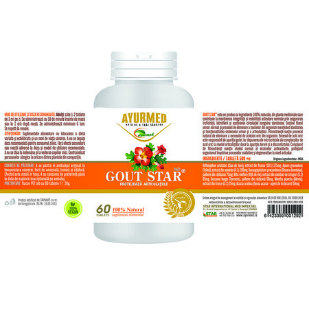 Gout Star, 60 tablete, Ayurmed 698006