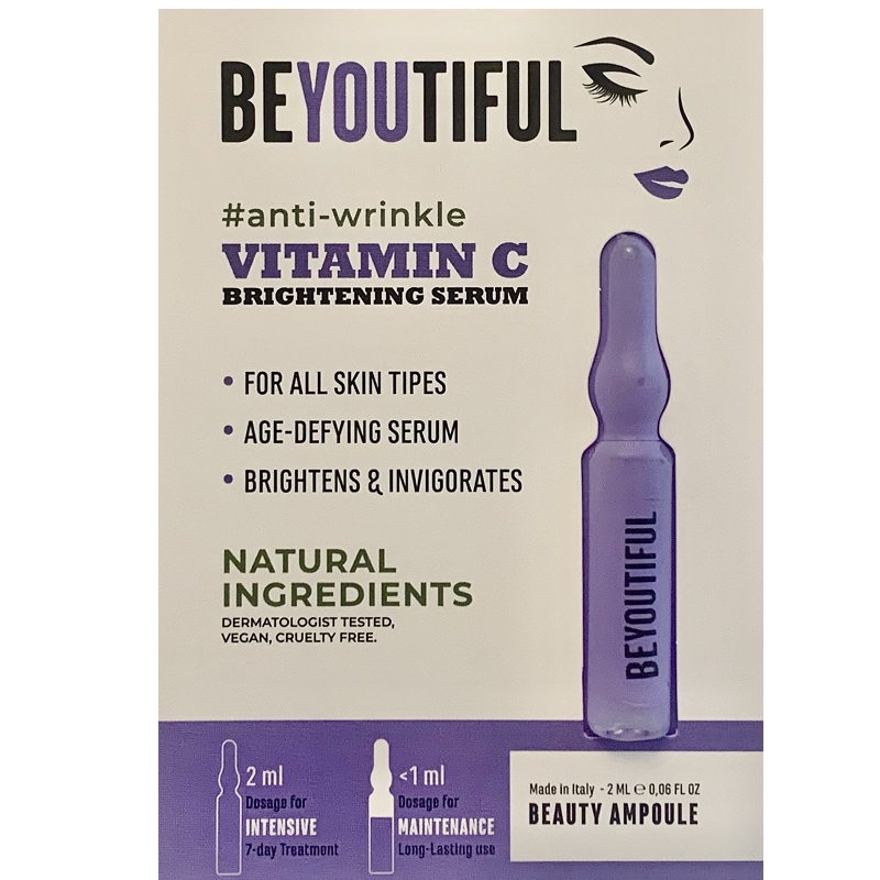 Ser antirid cu vitamina C pentru toate tipurile de ten, 2 ml, Beyoutiful