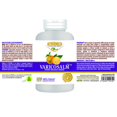 Varicosalm, 120 tablete, Ayurmed 698364