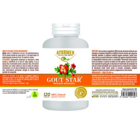 Gout Star, 120 tablete, Ayurmed 698341