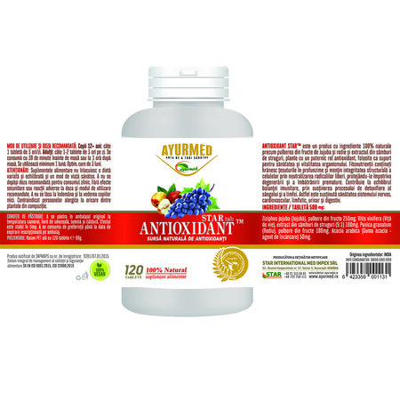 Antioxidant Star, 120 tablete, Ayurmed 698332