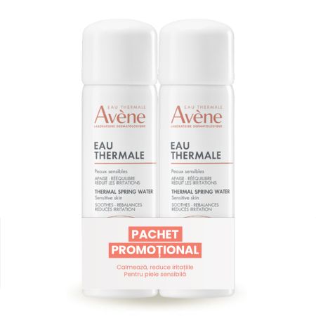 Pachet apa termala spray, 50 ml + 50 ml, Avene
