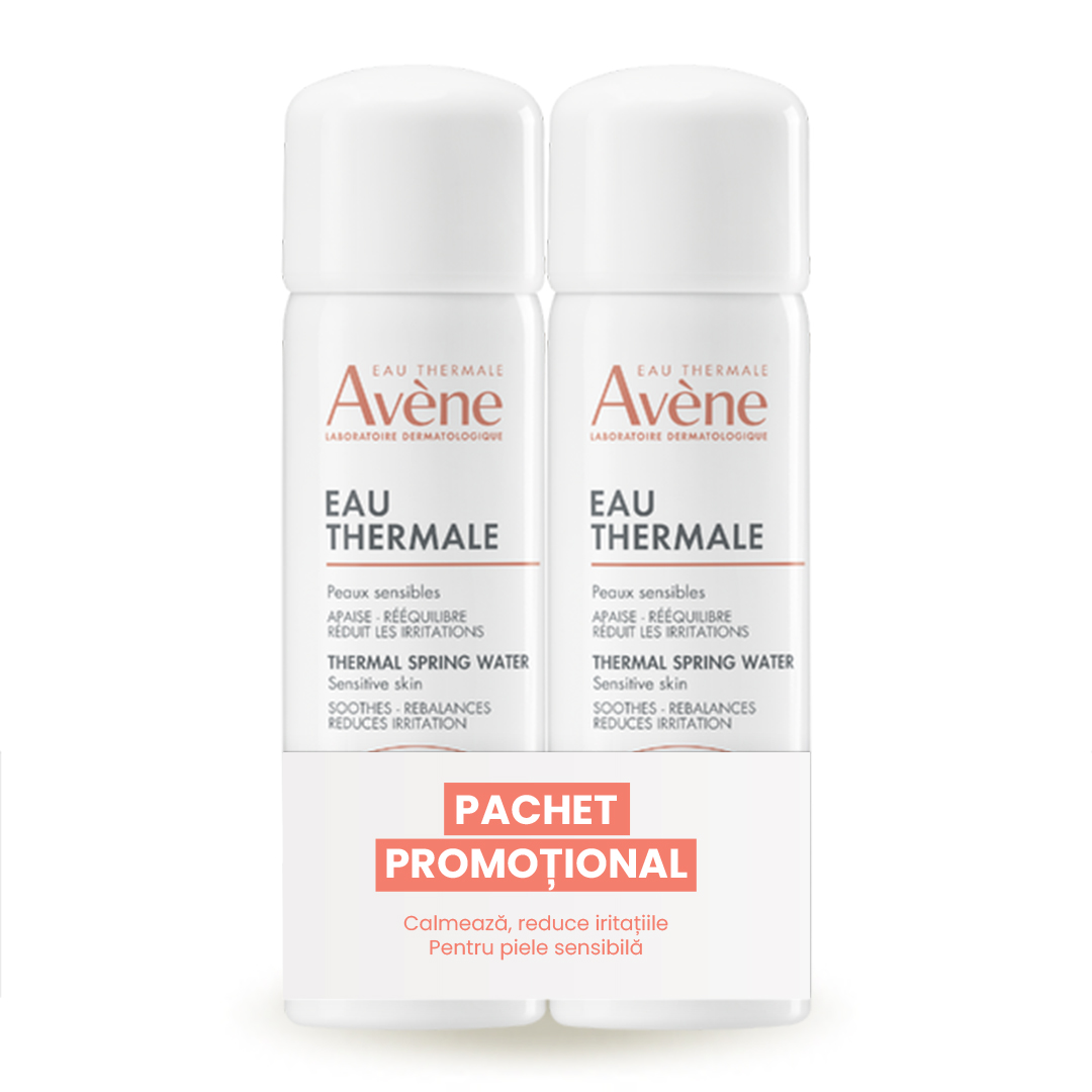 Pachet apa termala spray, 50 ml + 50 ml, Avene