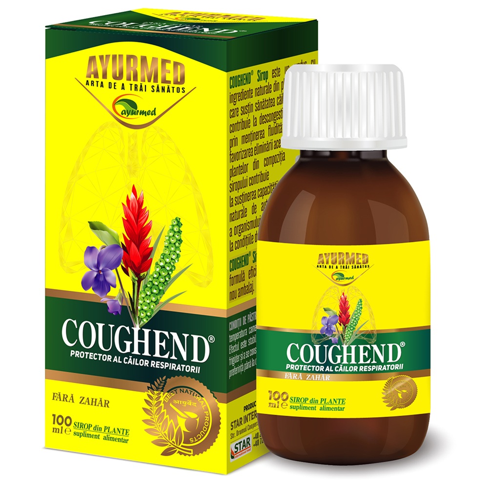 Sirop fara zahar Coughend, 100 ml, Ayurmed