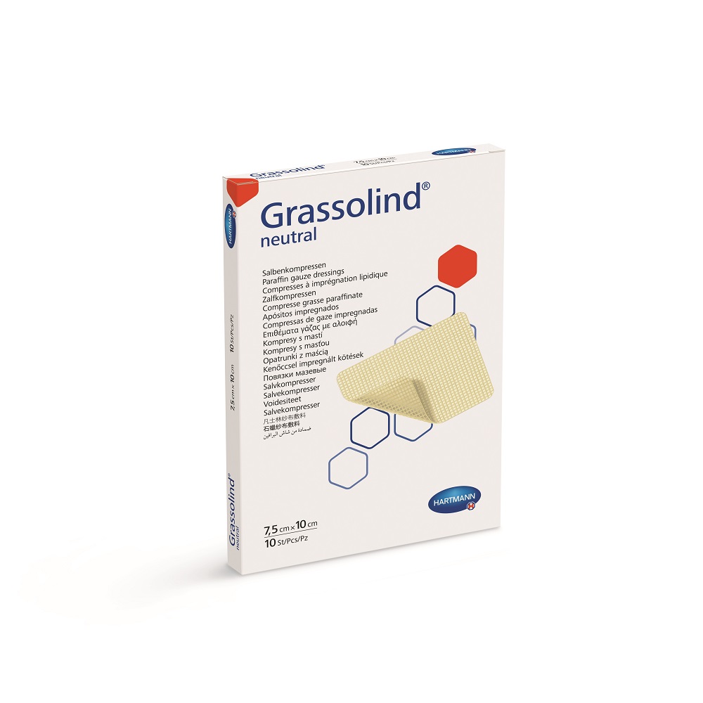 Comprese sterile Grassolind (499313), 7.5 x10 cm, 10 bucati, Hartmann