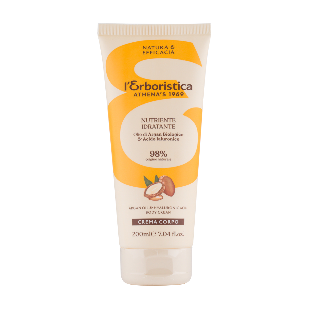 Crema vegana hidratanta pentru corp cu ulei de argan si vitamina E, 200 ml, L'Erboristica