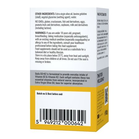 Daily Vitamina D3 + K2 Good Routine, 30 capsule moi, Secom 711371