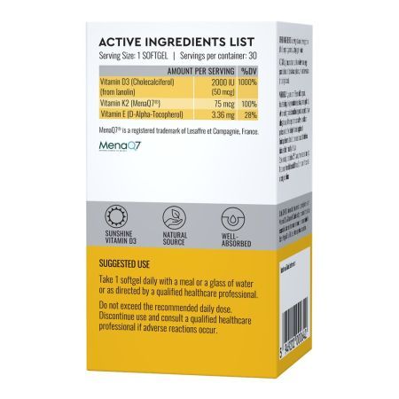 Daily Vitamina D3 + K2 Good Routine, 30 capsule moi, Secom 711370