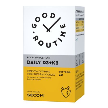 Daily Vitamina D3 + K2 Good Routine, 30 capsule moi, Secom