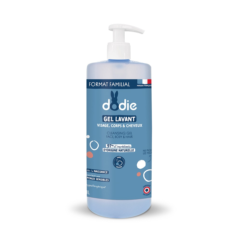 Gel de spalare 3 in 1 pentru fata, corp si par, 1000 ml, Dodie