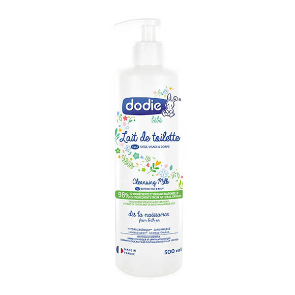 Lapte de curatare 3 in 1 pentru sezut, fata si corp, 500 ml, Dodie