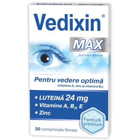 Vedixin Max  pentru vedere optima, 30 capsule, Zdrovit
