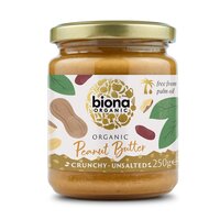 Crema de arahide crunchy fara sare bio, 250 g, Biona