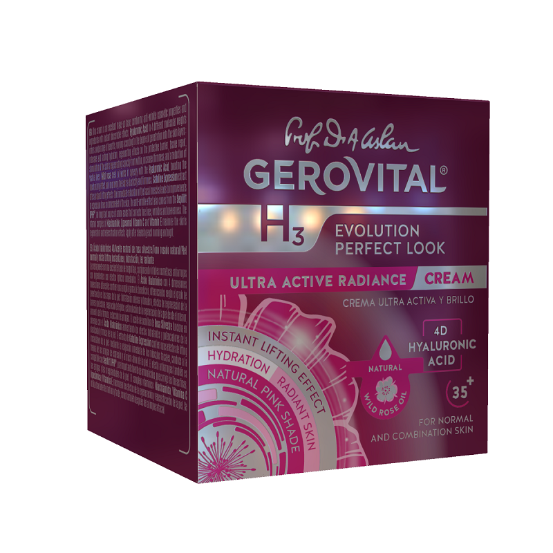 Crema ultra activa si luminozitate H3 Evolution Perfect Look, 50 ml, Gerovital