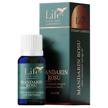 Ulei esential integral de mandarin rosu, 10 ml, Bionovativ