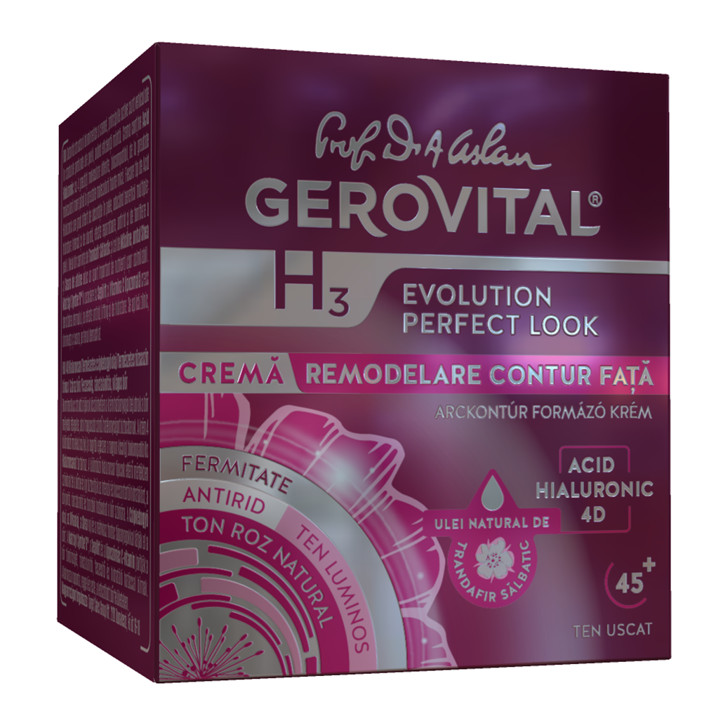 Crema remodelare contur fata H3 Evolution Perfect Look, 50 ml, Gerovital