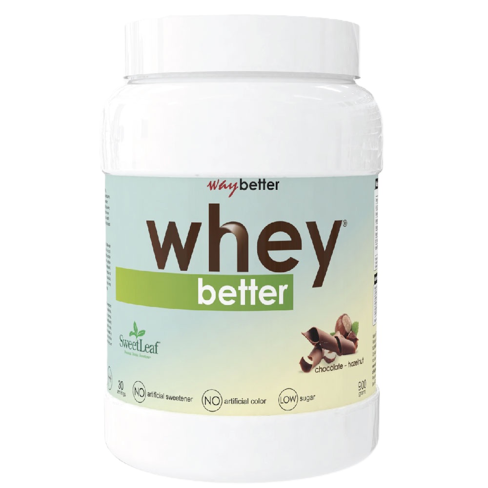 Pudra proteica cu ciocolata si alune Whey Better, 900g, Way Better