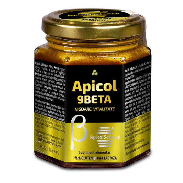 Miere poliflora galbena Apicol 9 Beta, 200 ml, ApicolScience