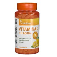 Vitamina C 1000 mg cu bioflavonoide si Vitamina D  4000 UI, 90 comprimate, Vitaking