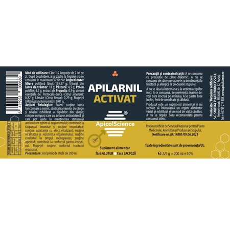 Apilarnil Activat, 200 ml, ApicolScience 704439