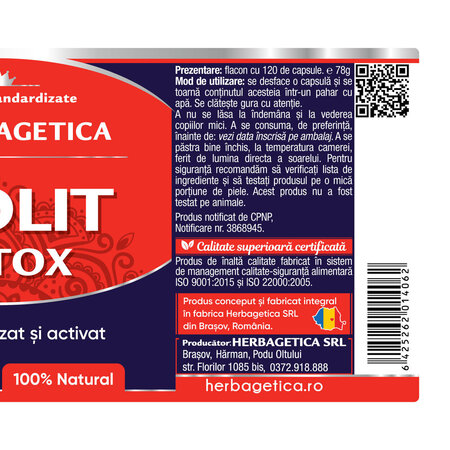 Zeolit Detox, 120 capsule, Herbagetica 688900