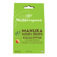 Bomboane cu miere de manuka, eucalipt si propolis, 120 g, Wedderspoon