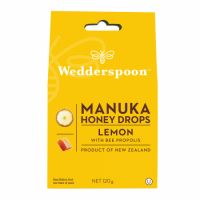 Bomboane cu miere de manuka, lamaie si propolis, 120 g, Wedderspoon