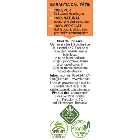 Ulei esential de Petitgrain N175, 10 ml, Fares 621024