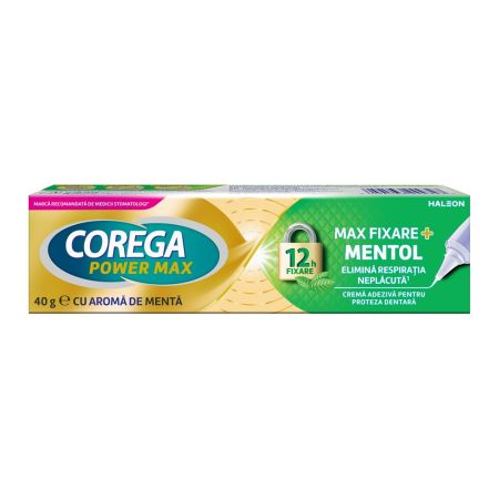 Crema adeziva pentru proteza dentara Max Fixare + Mentol Corega, 40 g, Gsk