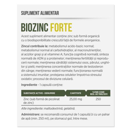 Biozinc Forte, 30 capsule, Parapharm 690051