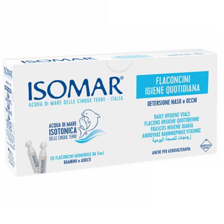 Picaturi pentru nas si ochi cu apa de mare izotonica, + 6luni, 20 x 5 ml, Isomar