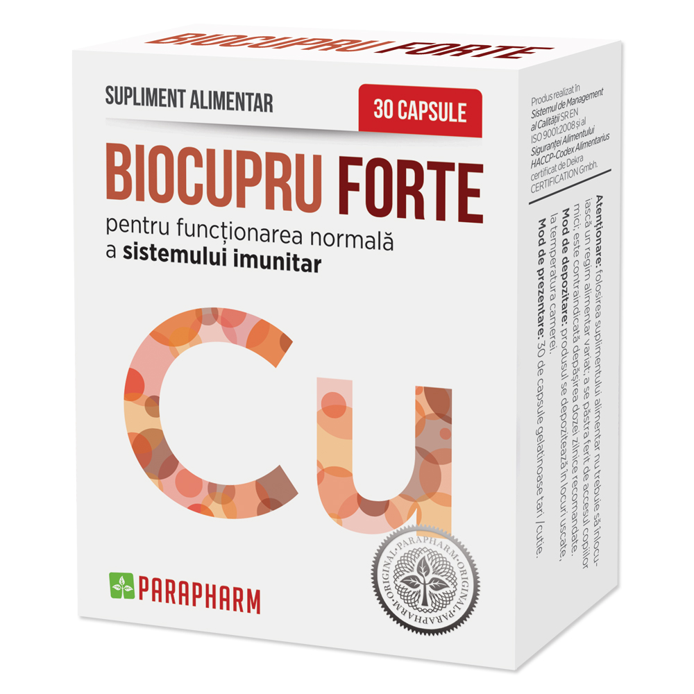 BioCupru Forte, 30 capsule, Parapharm